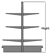 gondola height retail end heights shelves cap inches madix island merchandiser fixtures needs